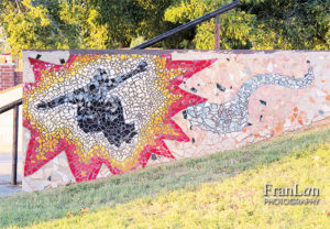 Mural created by skaters and LPAA artists at the Skate Park.